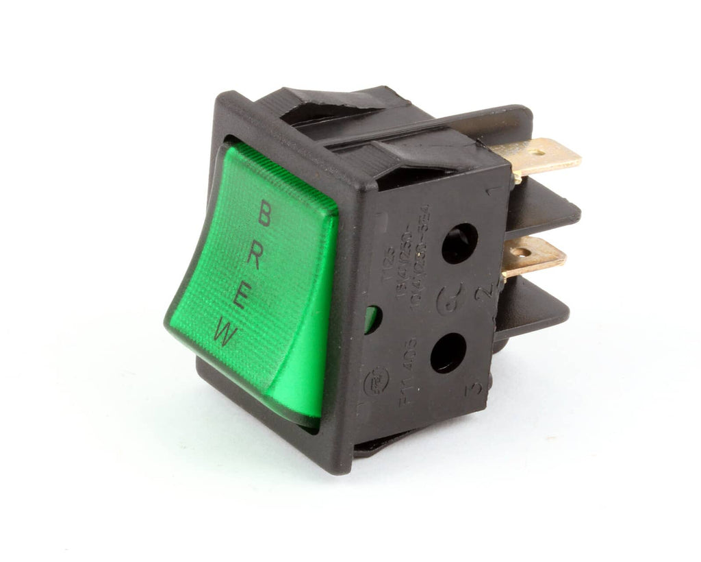 GRINDMASTER CECILWARE PARTS Grindmaster Cecilware L291AL Switch Green Brew 120V -It Bre - SKU GML291AL