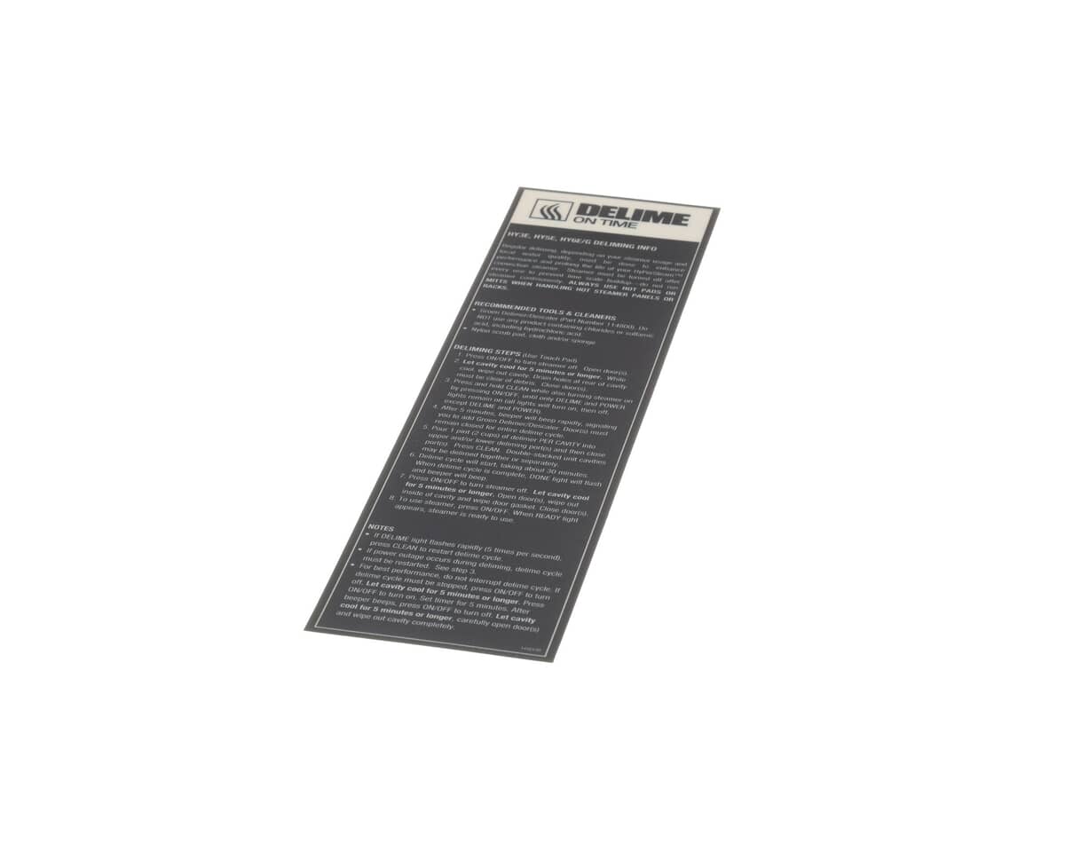 GROEN PARTS Groen 141850 Label Deliming Instructions - SKU GR141850