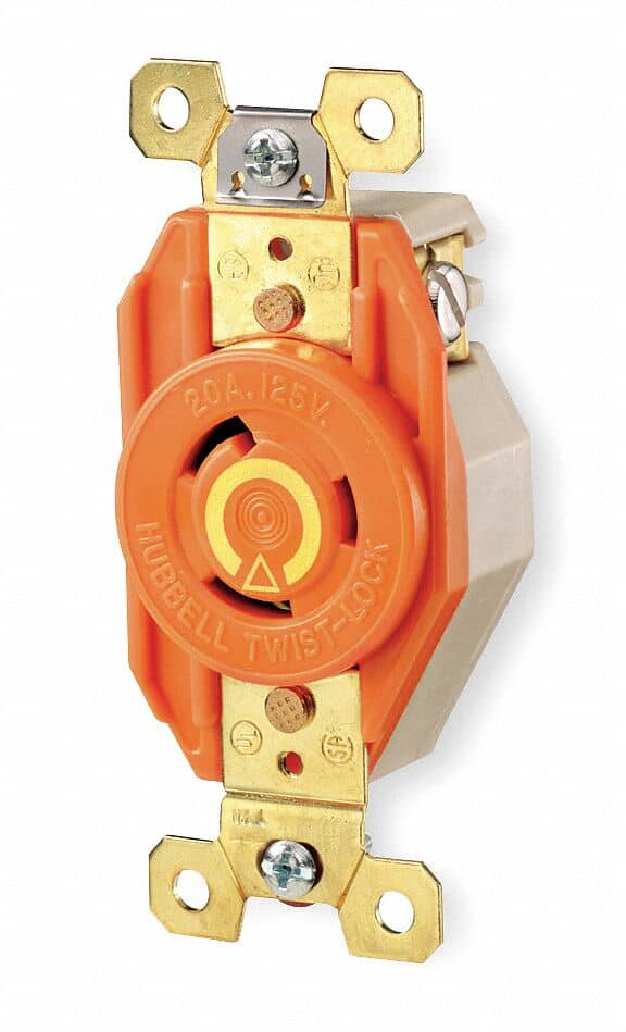 HUBBELL LIGHTING IG2610 LOCKING SGL ORANGE IG RCPT NEM L5-30R