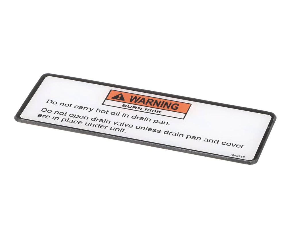 HENNY PENNY PARTS Henny Penny 168025 Label-Drain Pan Warning - SKU HEN168025
