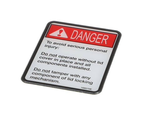 HENNY PENNY PARTS Henny Penny 168570 Label-Lid Danger - SKU HEN168570
