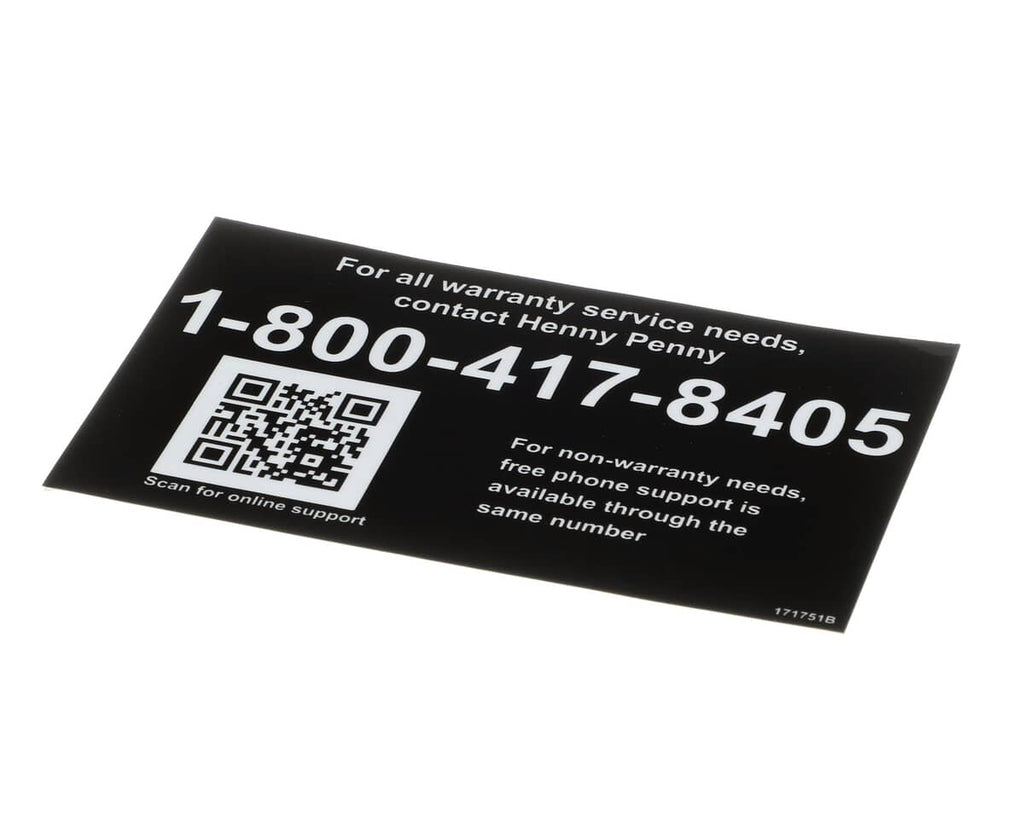 HENNY PENNY PARTS Henny Penny 171751 Label-Tech Support Us-Can - SKU HEN171751