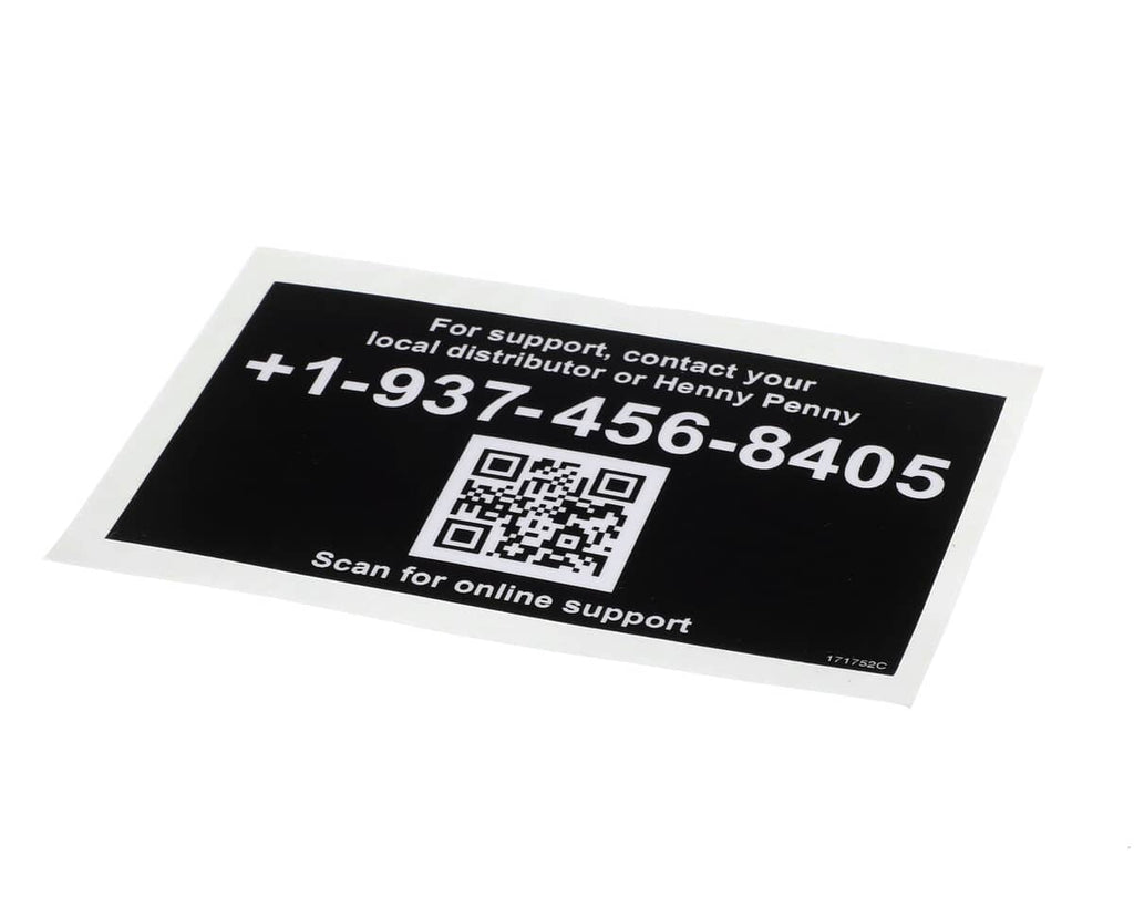 HENNY PENNY PARTS Henny Penny 171752 Label-Tech Support Intl - SKU HEN171752