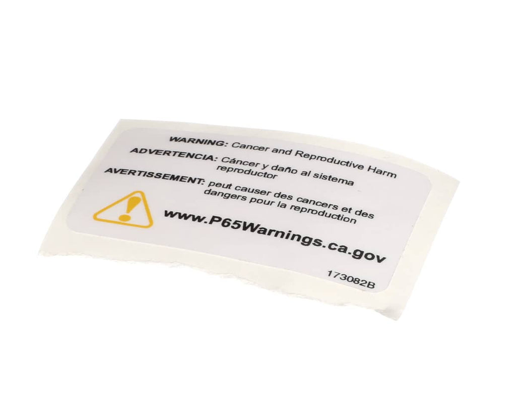 HENNY PENNY PARTS Henny Penny 173082 Label-Warning P65 - SKU HEN173082