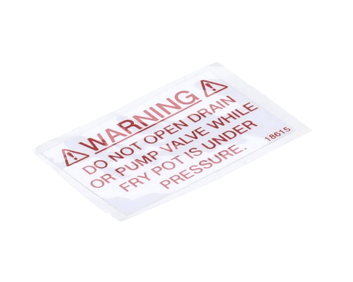 HENNY PENNY PARTS Henny Penny 18615 Label - Drain Valve Warning - SKU HEN18615