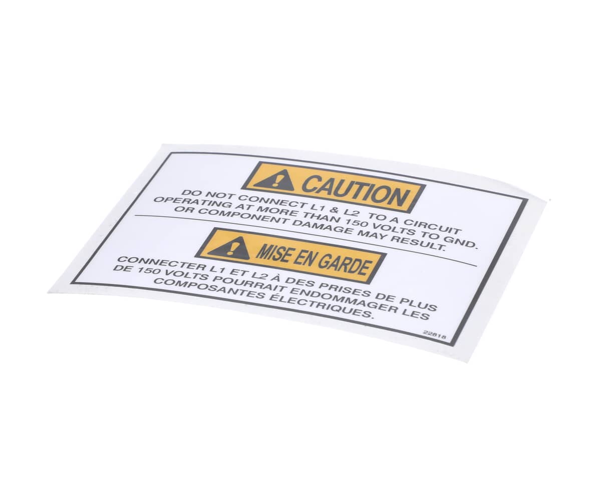 HENNY PENNY PARTS Henny Penny 22818 Label-Caution V To Gnd Max - SKU HEN22818