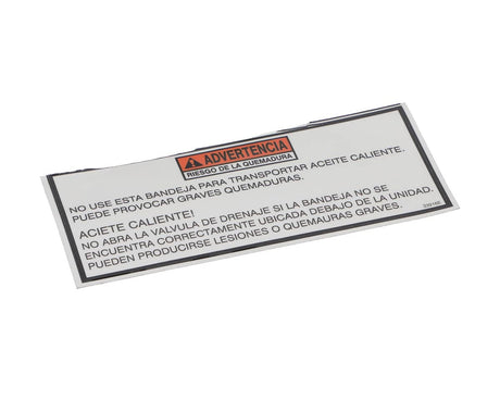 HENNY PENNY PARTS Henny Penny 33916 Label-Drain Pan Warning Spa - SKU HEN33916