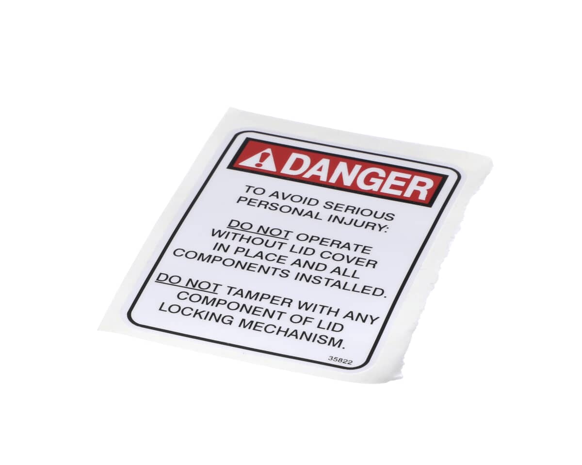 HENNY PENNY PARTS Henny Penny 35822 Label-Lid-Danger - SKU HEN35822