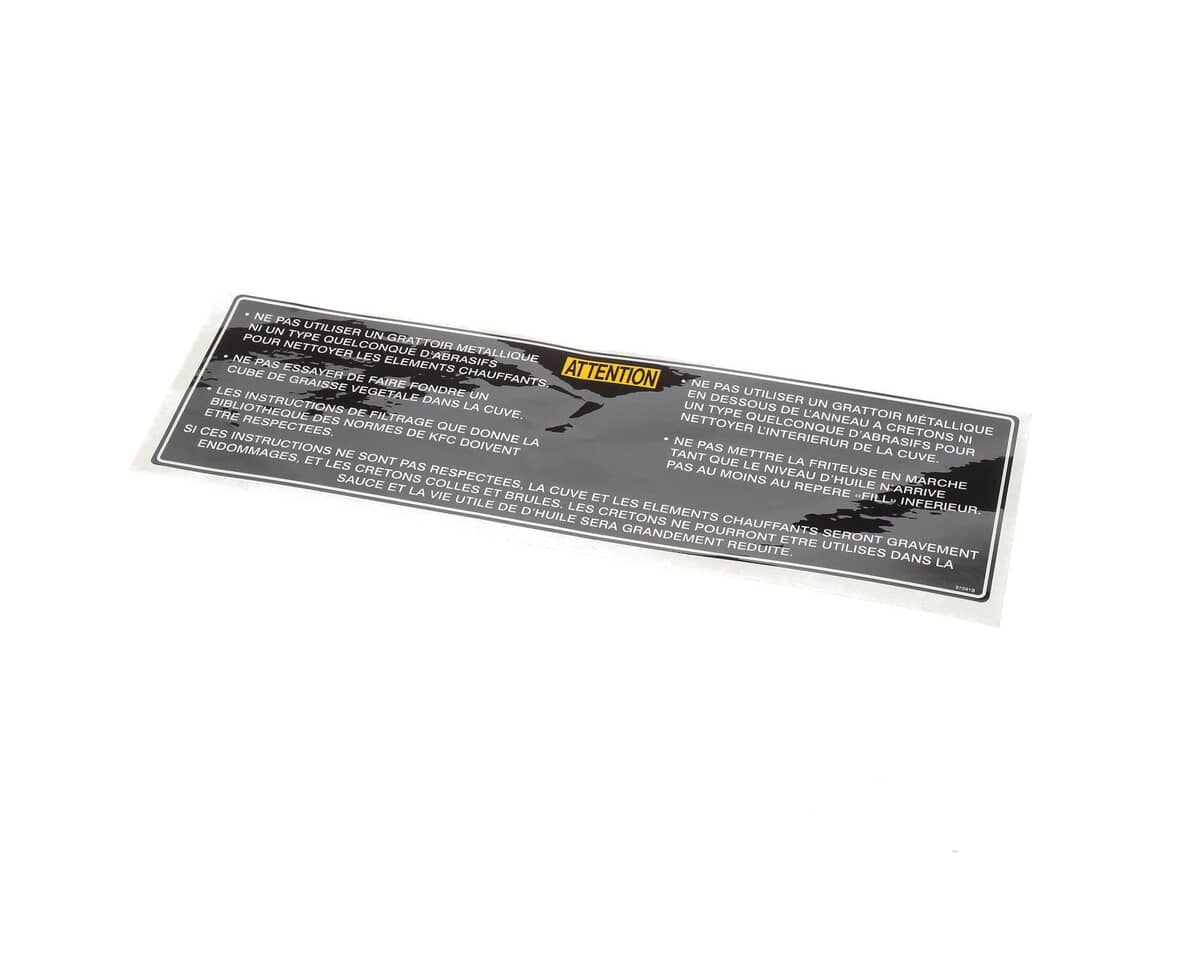 HENNY PENNY PARTS Henny Penny 97091 Label-Short Melt Kfc Fre - SKU HEN97091
