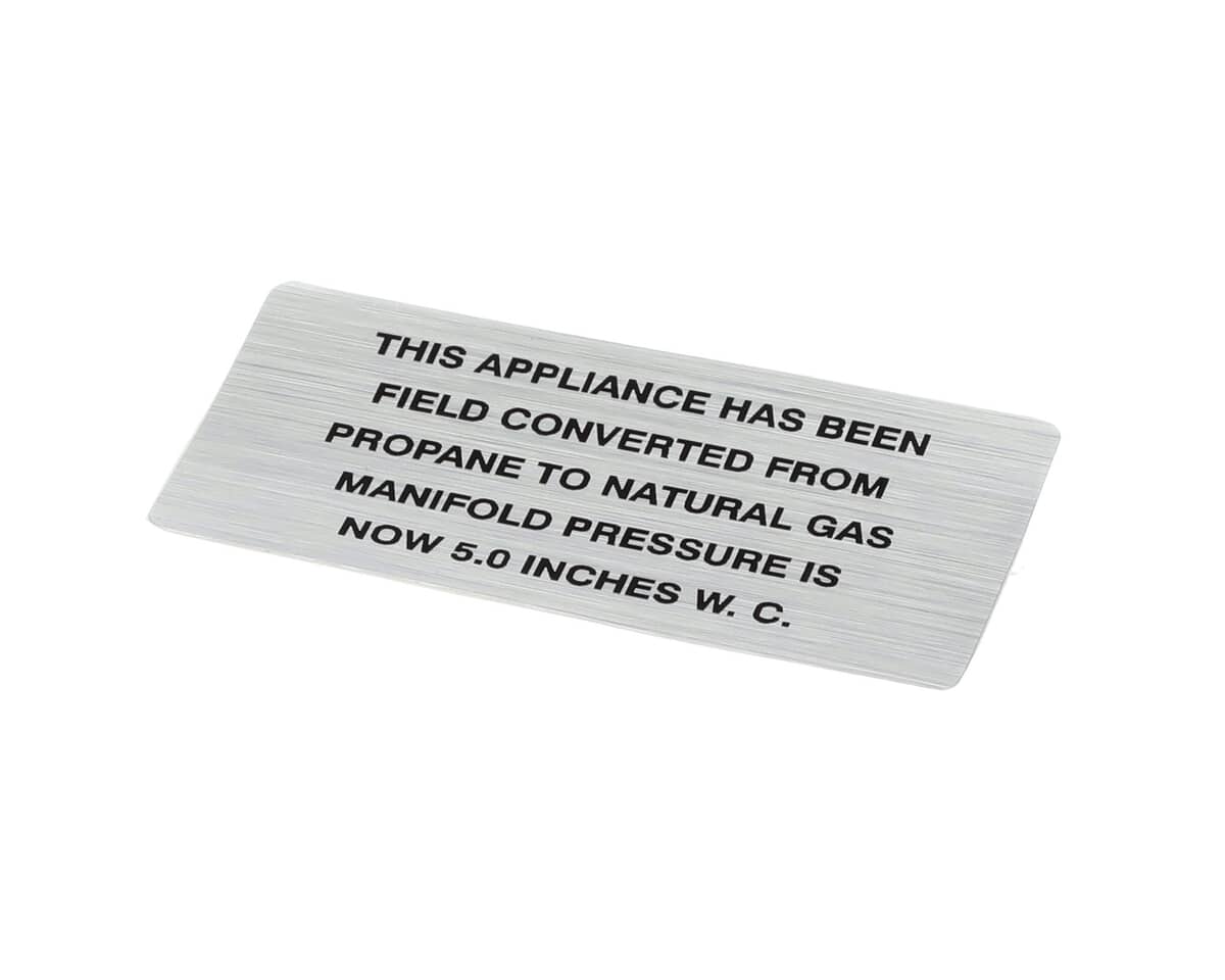 HOBART PARTS Hobart 00-421727-00016 Plate Propane To Nat Gas (5.0) - SKU HOB00-421727-00016