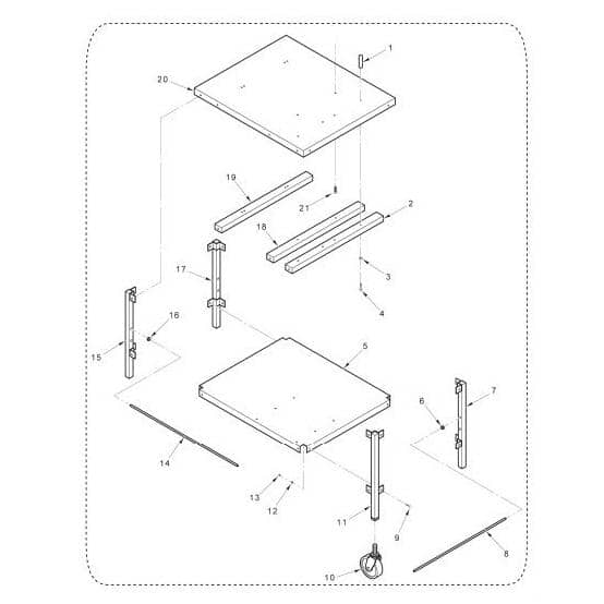 HOBART PARTS Hobart ML-141060-0000Z Ml Mixer Table W/Holes - SKU HOBML-141060-0000Z