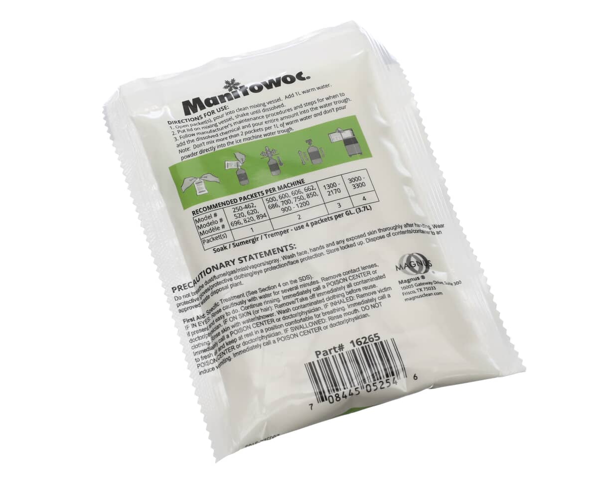 MANITOWOC ICE PARTS Manitowoc Ice 000016265 De-Scaler Packet Sgl English/Spanish/Fre - SKU MAN000016265