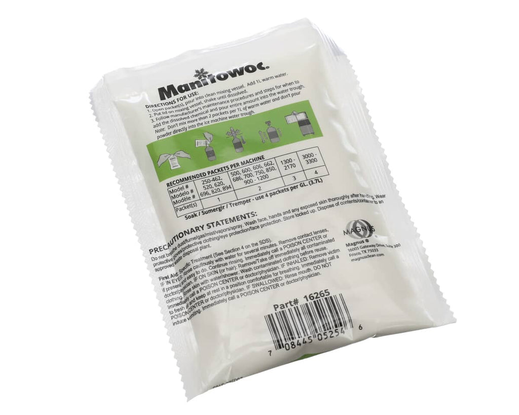 MANITOWOC ICE PARTS Manitowoc Ice 000016265 De-Scaler Packet Sgl English/Spanish/Fre - SKU MAN000016265