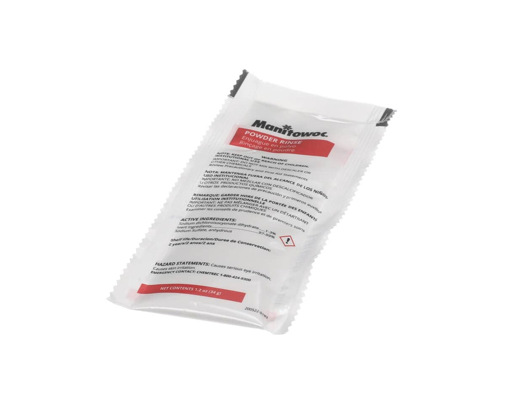MANITOWOC ICE PARTS Manitowoc Ice 000016278 Rinse Packet Sgl English/Spanish/French - SKU MAN000016278