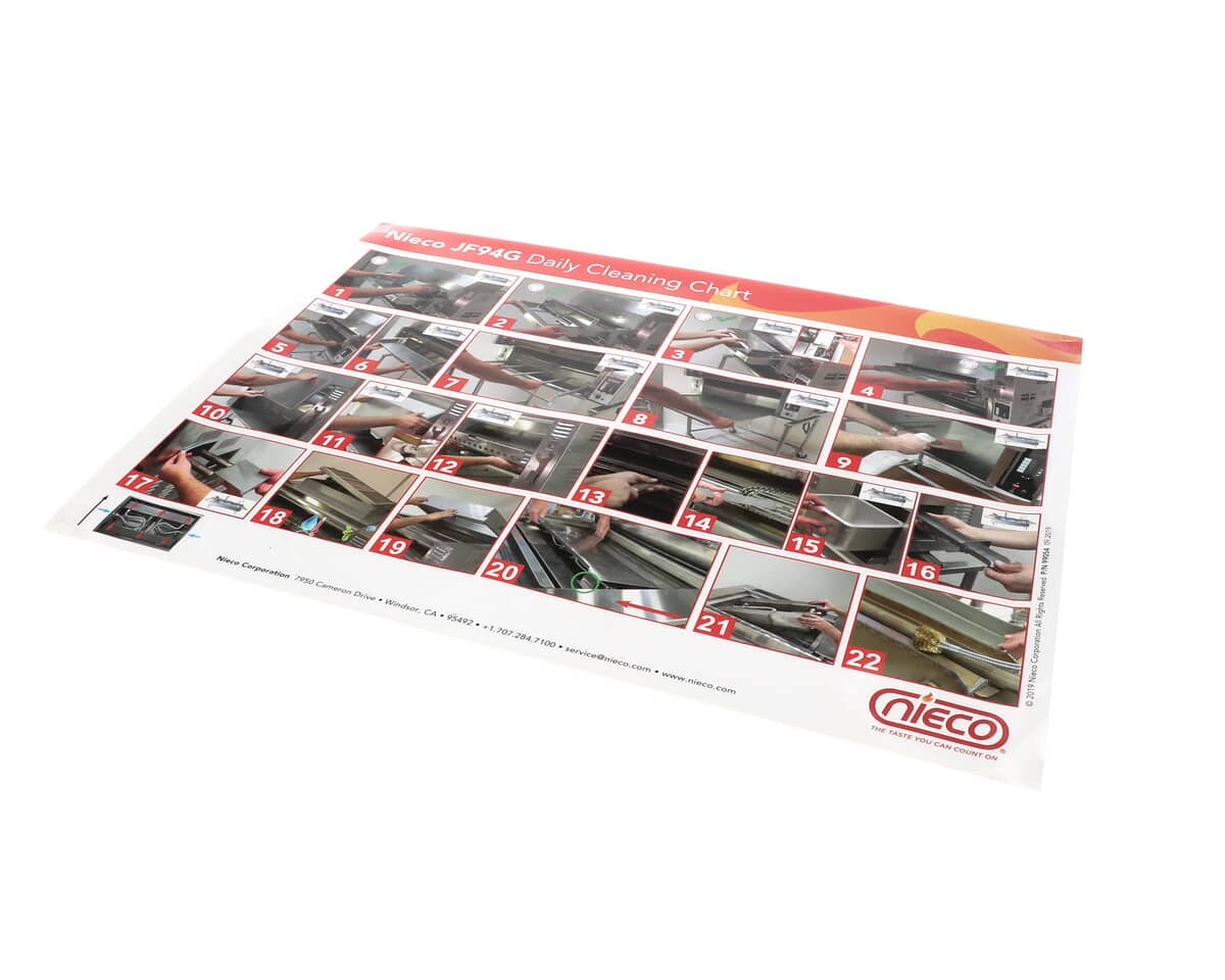 NIECO PARTS Nieco 99054 Cleaning Chart-No Verbiage - SKU NC99054