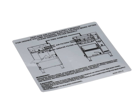 PERFECT FRY PARTS Perfect Fry 6LA009 Label Filter Instr Pfa - SKU PFC6LA009