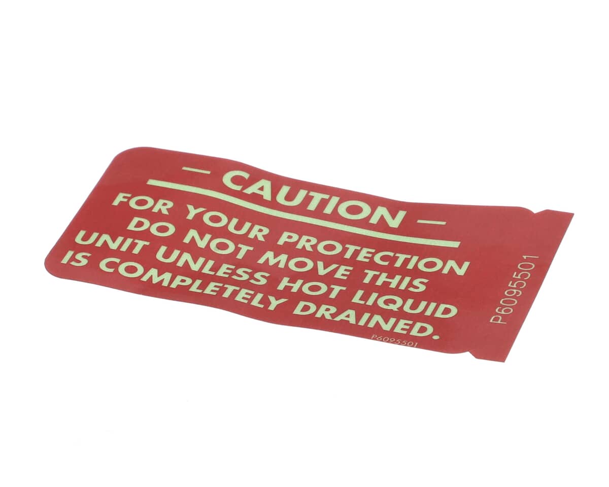 PITCO PARTS Pitco P6095501 Caution Sticker - SKU PTP6095501