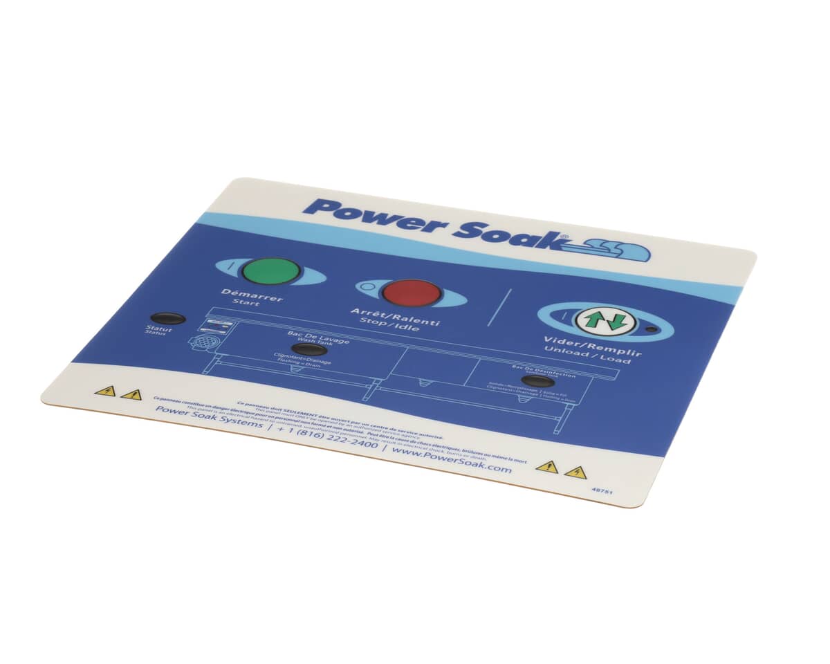 POWER SOAK PARTS Power Soak 40751 PS225 Control Panel Overlay L- - SKU PWSK40751