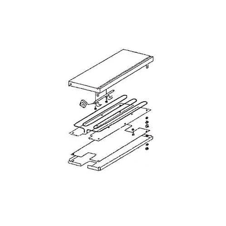 SOUTHBEND RANGE PARTS Southbend Range 7600086 Assembly Hotplate RIGHT(12X24)480V - SKU SOU7600086