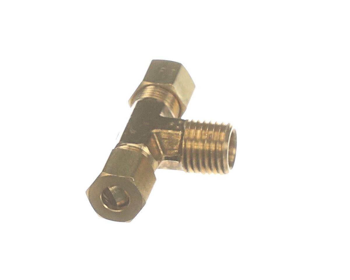SOUTHBEND RANGE PARTS Southbend Range 9738-2 Brass Comp. Tee; 1/4IN T X 1/4IN MPT X 1/4 - SKU SOU9738-2