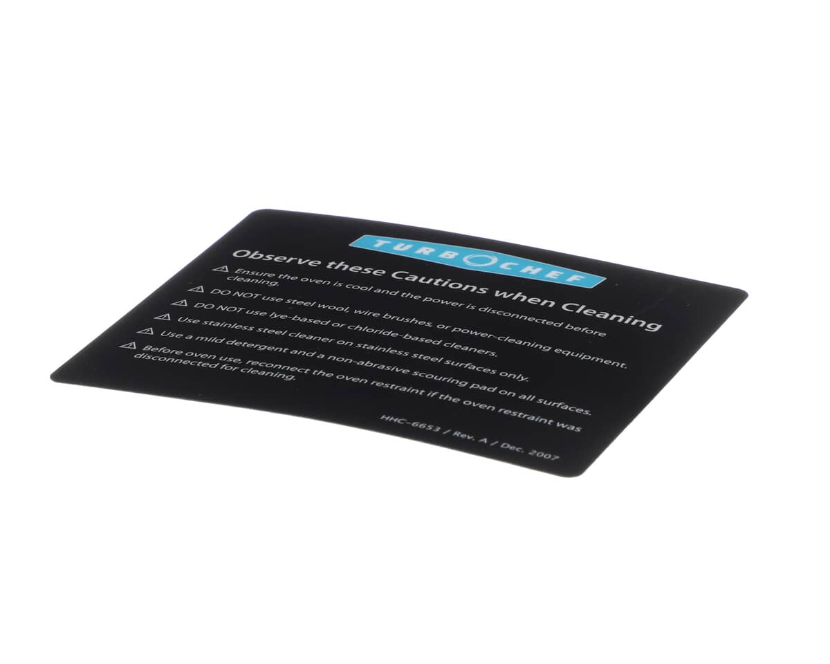 TURBOCHEF PARTS Turbochef HHC-6653 Label Hhc Cleaning And Servicing - SKU TBCHHC-6653