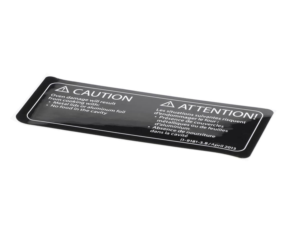 TURBOCHEF PARTS Turbochef I1-9181-3 Label Caution Empty Cavity - SKU TBCI1-9181-3