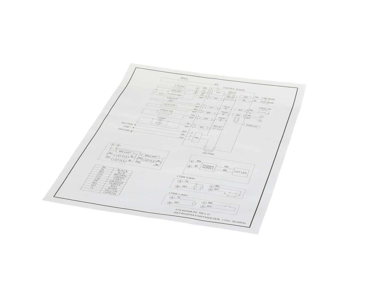 TRAULSEN PARTS Traulsen 379-60598-00 Wire Diagram - SKU TR379-60598-00