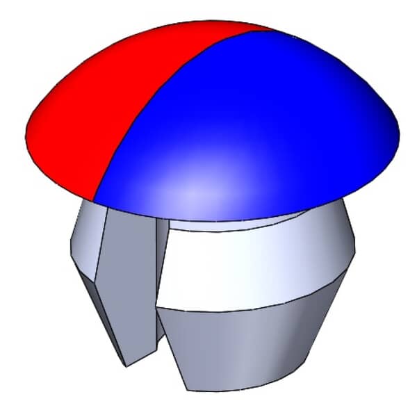 T&S BRASS PARTS T&S Brass 014173-45 Handle Index Button / Plug - Red & Blue - SKU TS014173-45