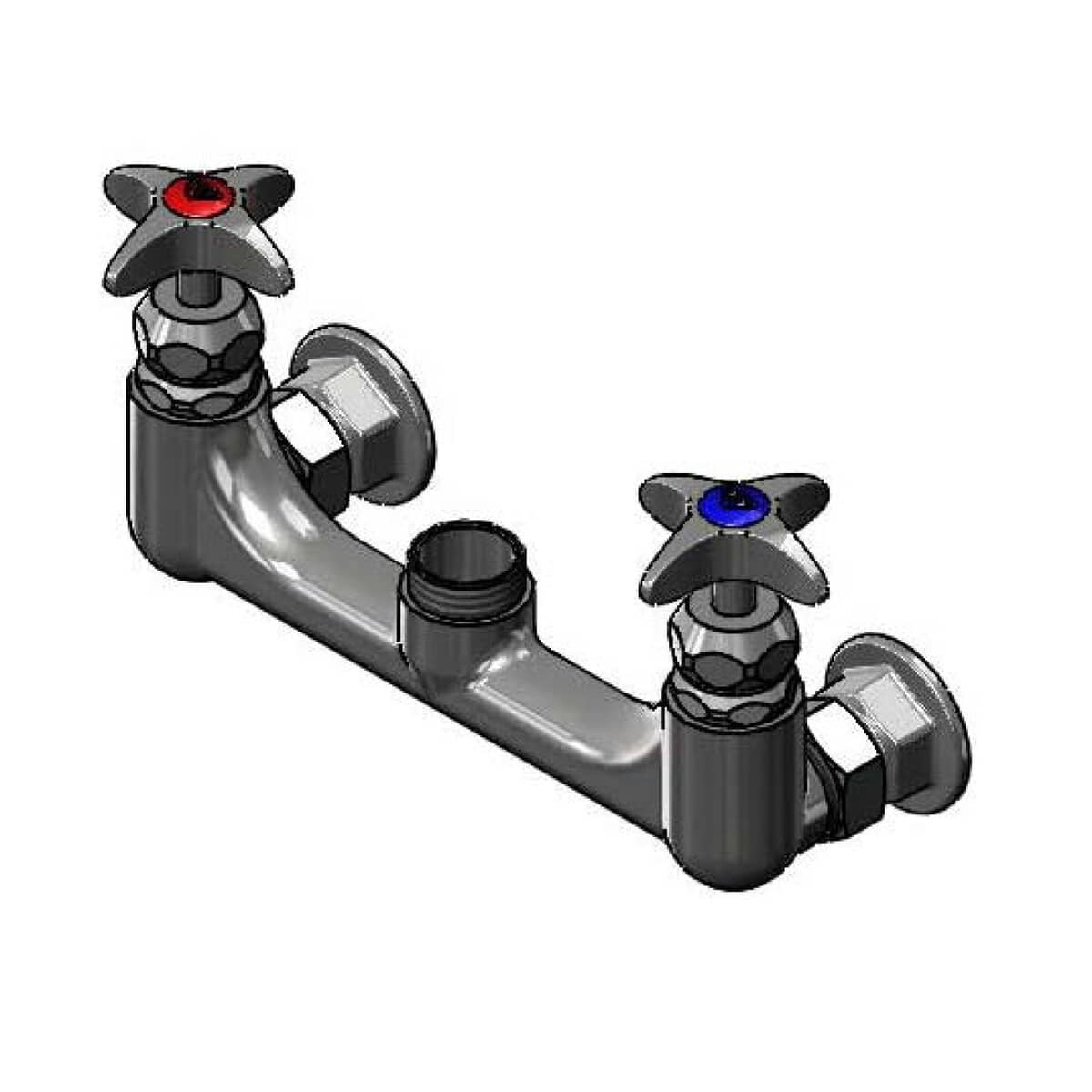 T&amp;S BRASS PARTS T&amp;S Brass 017971-40 8 Wall Mount Faucet 4-ARM Handles W/ Vr - SKU TS017971-40