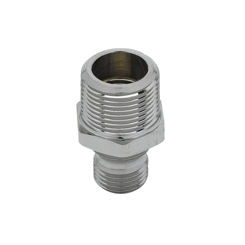 T&S BRASS PARTS T&S Brass 057A Adapter 3/4 NPT Male X 3/4-14UN Male Chrome-Pla - SKU TS057A