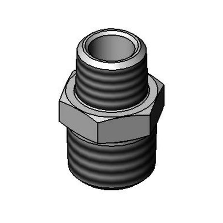 T&amp;S BRASS PARTS T&amp;S Brass 062A 1/2NPT Male X 3/8NPT Male Brass Adapter - SKU TS062A