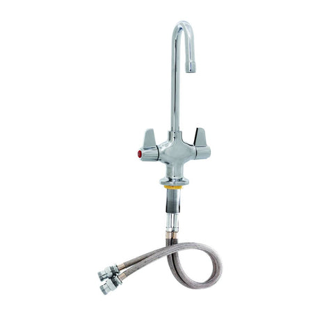 T&amp;S BRASS PARTS T&amp;S Brass 5F-2SLX03 Faucet Deck Mount Single Hole Base 18 Flexible - SKU TS5F-2SLX03