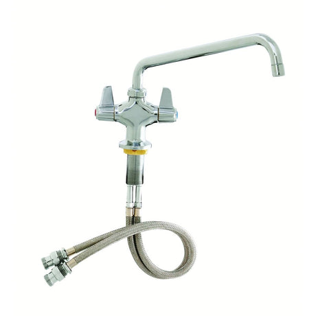 T&amp;S BRASS PARTS T&amp;S Brass 5F-2SLX18 Faucet Deck Mount Single Hole Base 18 Flexible - SKU TS5F-2SLX18
