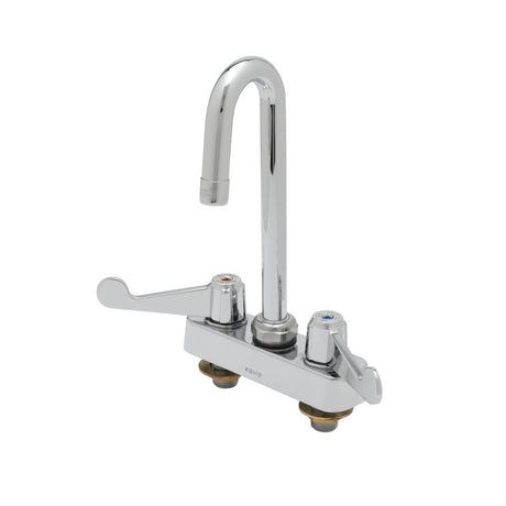 T&amp;S BRASS PARTS T&amp;S Brass 5F-4CWX03A Equip 4 Deck Mount Workboard Faucet 3 Swivel Go - SKU TS5F-4CWX03A