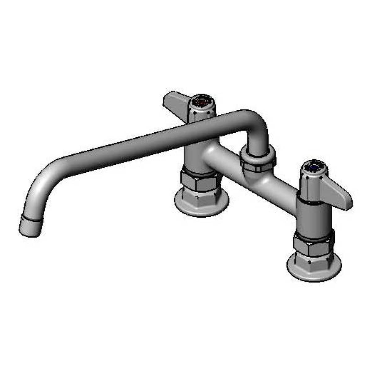 T&amp;S BRASS PARTS T&amp;S Brass 5F-6DLS12A 6 Deck Mount Faucet 12 Swing Nozzle 2. - SKU TS5F-6DLS12A