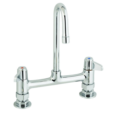 T&amp;S BRASS PARTS T&amp;S Brass 5F-8DLX03 Faucet 8 Centers Deck Mount 3 Spout - SKU TS5F-8DLX03