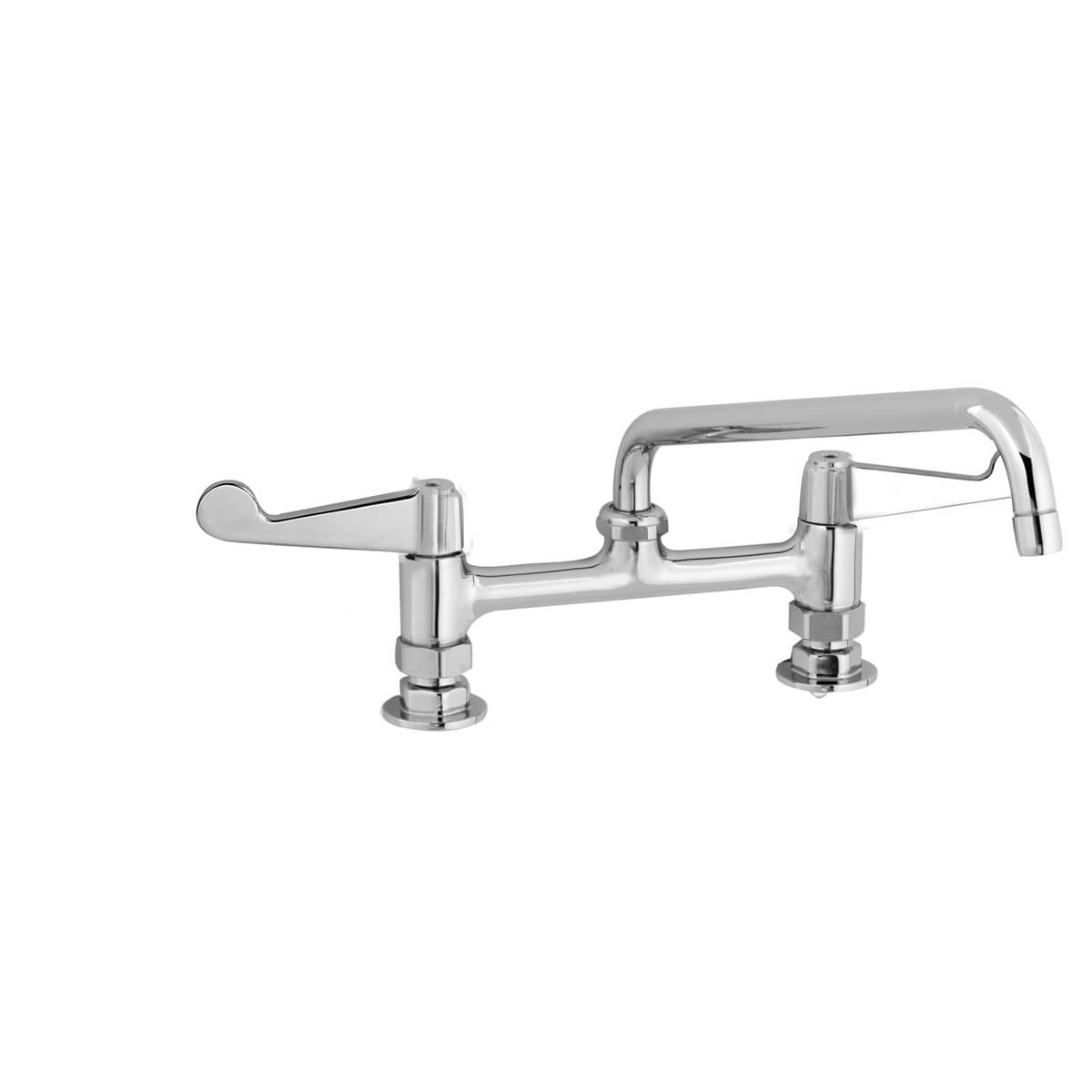 T&amp;S BRASS PARTS T&amp;S Brass 5F-8DWX10 Equip 8 C/C Deck Mount Faucet, 10 Swing Nozzle, - SKU TS5F-8DWX10
