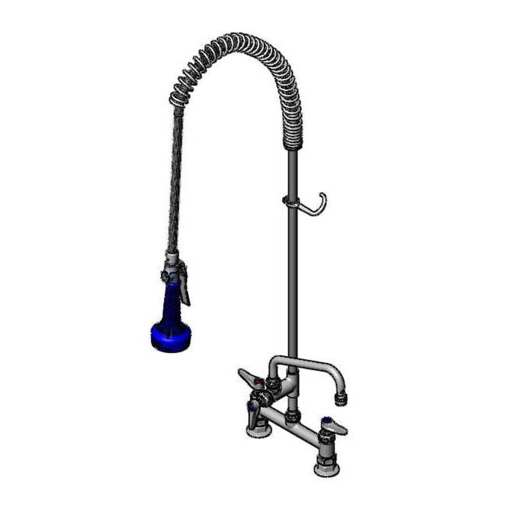 T&S BRASS PARTS T&S Brass B-0123-A08-08C Easyinstall Pre-Rinse Spring Action 8 Deck Moun - SKU TSB-0123-A08-08C