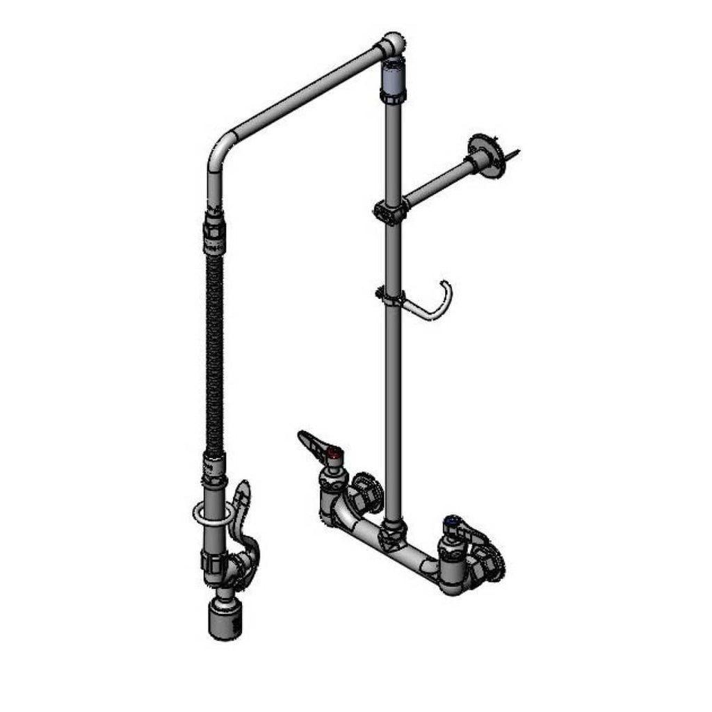 T&S BRASS PARTS T&S Brass B-0131-CR-BC Pre-Rinse Overhead Swivel Arm Wall Mount 8 C/C - SKU TSB-0131-CR-BC