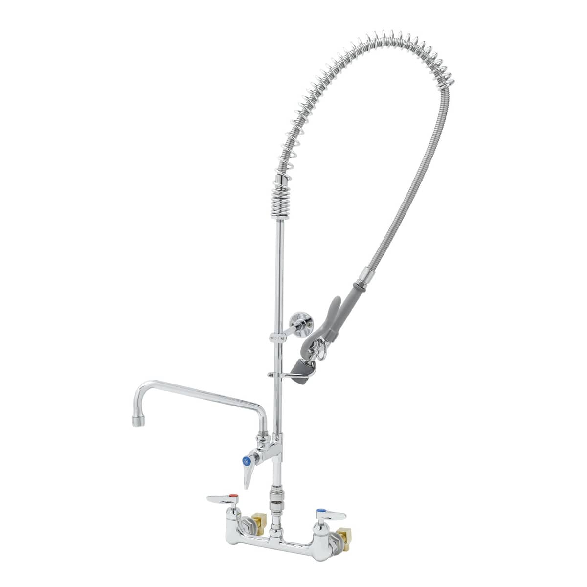 T&amp;S BRASS PARTS T&amp;S Brass B-0133-12CRVBCE Pre-Rinse 8C/C Wall Mount Add-On Faucet B-0230 - SKU TSB-0133-12CRVBCE