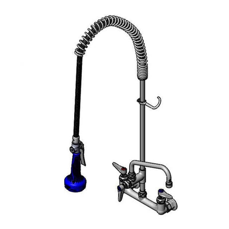 T&amp;S BRASS PARTS T&amp;S Brass B-0133-A08-08C Easyinstall Pre-Rinse Spring Action 8 Wall Moun - SKU TSB-0133-A08-08C