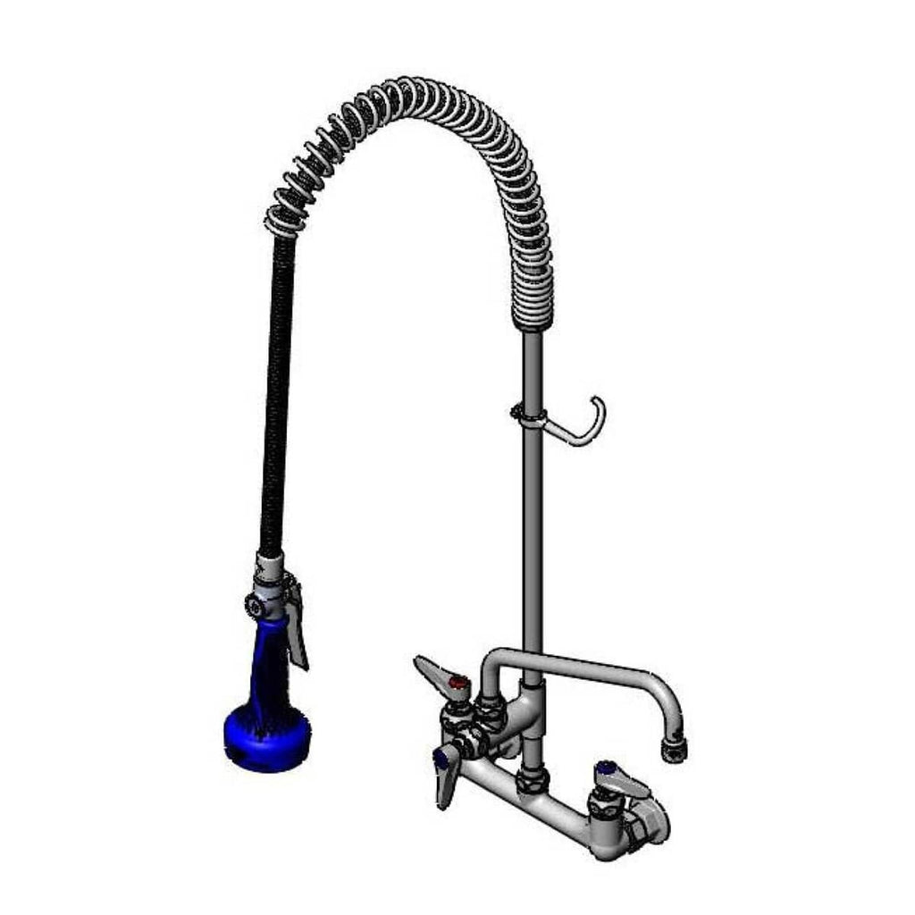 T&S BRASS PARTS T&S Brass B-0133-A10-08C Easyinstall Pre-Rinse Spring Action 8 Wall Moun - SKU TSB-0133-A10-08C