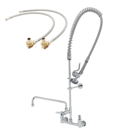 T&amp;S BRASS PARTS T&amp;S Brass B-0133-A12B-KIT Easyinstall Pre-Rinse 8 Wall Mount Eternas 12 - SKU TSB-0133-A12B-KIT