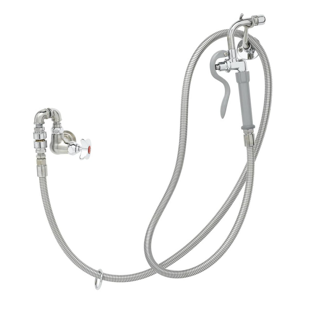 T&S BRASS PARTS T&S Brass B-0169-102C-96H Single Temp Wall Mount Unit W/ Spray Nozzle & Aera - SKU TSB-0169-102C-96H