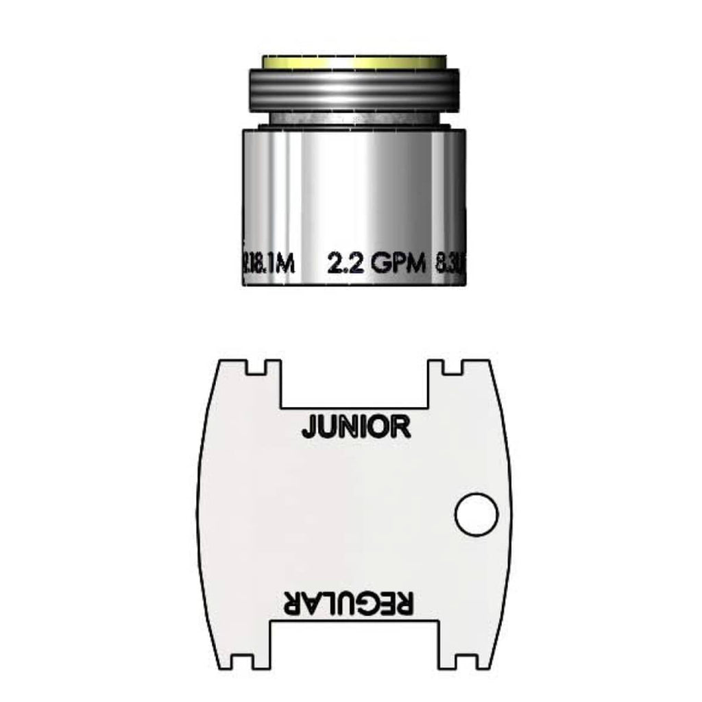 T&S BRASS PARTS T&S Brass B-0199-09 Aerator Vandal Resistant 2.2 GPM 15/1 - SKU TSB-0199-09