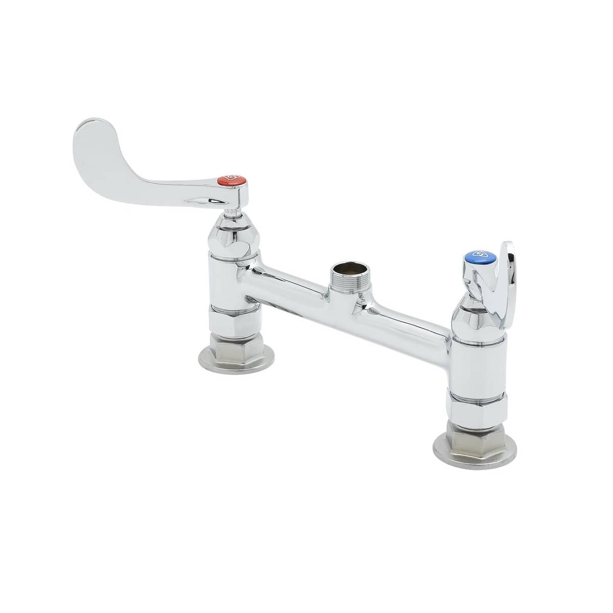 T&amp;S BRASS PARTS T&amp;S Brass B-0220-LN-WH4 Double Pantry Faucet 8 Deck Mount Swiv - SKU TSB-0220-LN-WH4