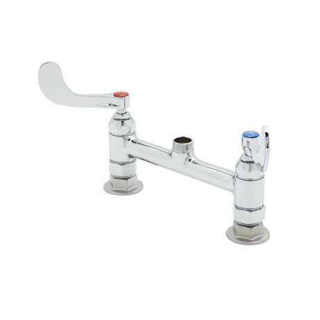 T&amp;S BRASS PARTS T&amp;S Brass B-0220-LN-WH4 Double Pantry Faucet 8 Deck Mount Swiv - SKU TSB-0220-LN-WH4