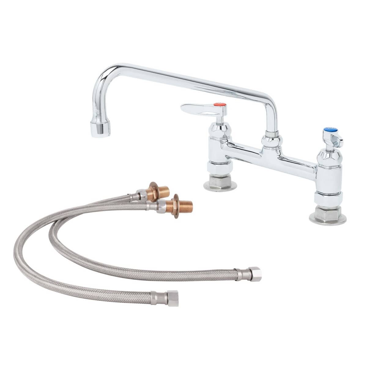 T&amp;S BRASS PARTS T&amp;S Brass B-0221-CR-KIT Double Pantry Faucet Deck Mount 8IN Cen - SKU TSB-0221-CR-KIT