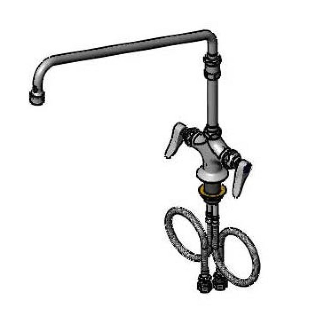 T&S BRASS PARTS T&S Brass B-0270-144XVF22 Double Pantry Faucet Lever Handles 18 Swing Noz - SKU TSB-0270-144XVF22