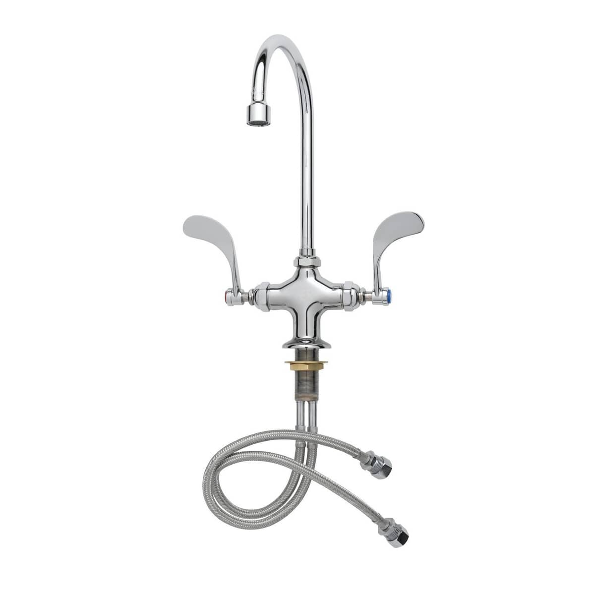 T&amp;S BRASS PARTS T&amp;S Brass B-0309 Double Pantry Faucet Single Hole Base Swivel Goo - SKU TSB-0309